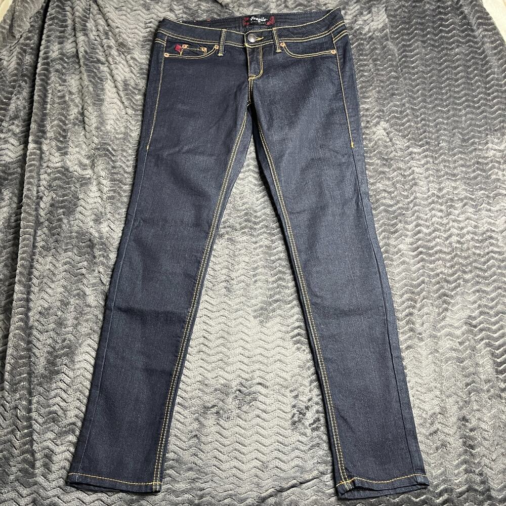 Fragile Women's Jeans Size 9 Charcoal Skinny‎ Stretch Denim Pants Cotton